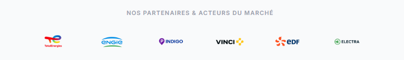 Nos partenaires : TotalEnergies, Engie, Indigo, Vinci, EDF, Electra